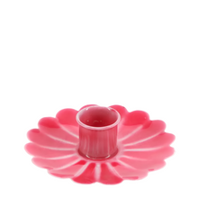 Load image into Gallery viewer, Enamel flat flower candle holder - Vibrant Pink