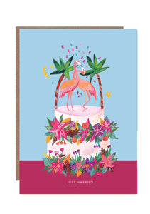 Flamingo Wedding Cake Card by Hutch Cassidy