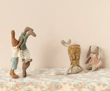 Load image into Gallery viewer, Maileg Rabbit, Size 1, Chocolate Brown in Striped Blouse and Shorts