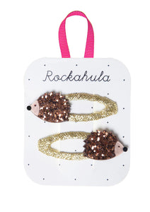 Hattie Hedgehog Glitter Hair Clips by Rockahula Kids