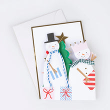 Load image into Gallery viewer, Meri Meri Concertina Christmas Card - Snowman Family