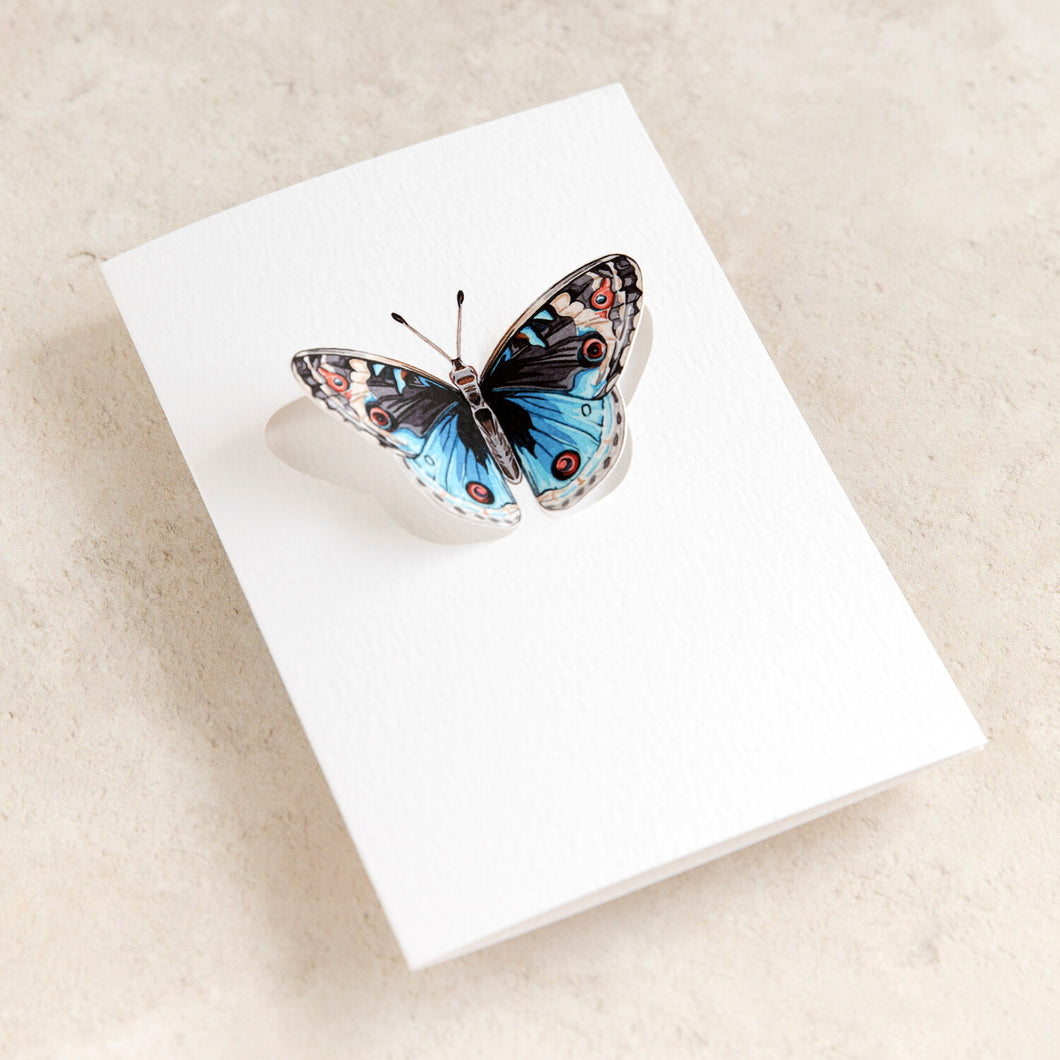 Blue Pansy Butterfly 3D Card by Sophie Brabbins