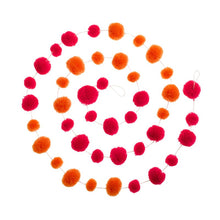 Load image into Gallery viewer, Pom Pom Garland - Festival Pink and Orange
