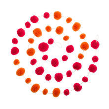 Load image into Gallery viewer, Pom Pom Garland - Festival Pink and Orange