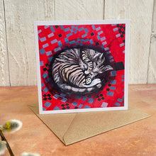 Load image into Gallery viewer, Driftwood Design Greeting Card- Sleeping Cat