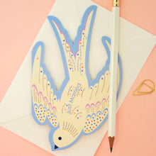 Load image into Gallery viewer, Die Cut Card - Whimsical Rocking Bird Happy Birthday