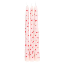 Load image into Gallery viewer, Set of 3 Love Heart Taper Candles