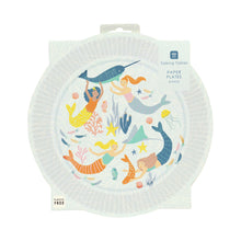 Load image into Gallery viewer, Make Waves Mermaid Paper Plates - 8 Pack by Talking Tables