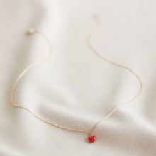 Load image into Gallery viewer, Tiny Enamel Red Heart Necklace by Lisa Angel
