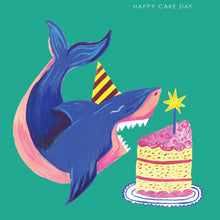 Load image into Gallery viewer, Shark And Cake - Birthday Card by Hutch Cassidy