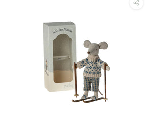 Maileg - Winter Dad Mouse with Ski Set