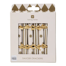 Load image into Gallery viewer, Talking Tables Gold Christmas Saucer Crackers
