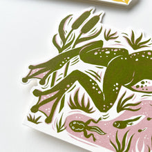 Load image into Gallery viewer, Die-Cut Greetings Card - Jumping Frog