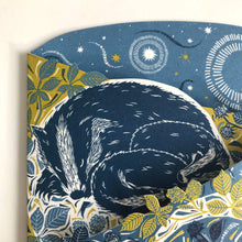 Load image into Gallery viewer, Concertina Card - Badger Amongst the Brambles