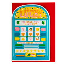 Load image into Gallery viewer, Cut-Out Greeting Card - Lucky Slot Machine