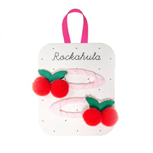Load image into Gallery viewer, Sweet Cherry Pom Pom Hair Clips by Rockahula Kids
