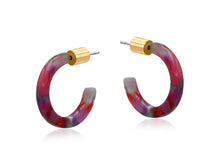 Load image into Gallery viewer, Erato Petite Hoop Resin Earrings