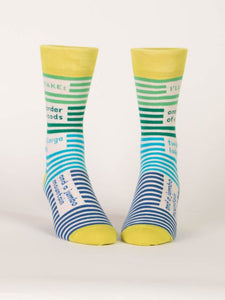 One Order of Woods Men’s crew Socks by Blue Q | £11.95. Ethical and sustainable socks with quirky, humorous designs and vibrant colours. 