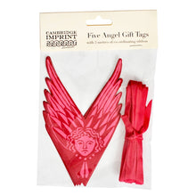Load image into Gallery viewer, Cambridge Imprint 5 Gift Tags - Fancy Suffolk Angel in Plum Pudding