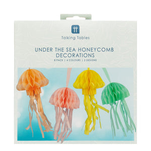 Make Waves Jellyfish Honeycomb Decorations - 8 Pack by Talking Tables