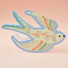 Load image into Gallery viewer, Die Cut Card - Whimsical Rocking Bird Happy Birthday