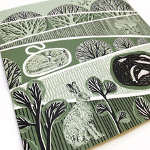 Load image into Gallery viewer, Greetings Card Sleeping Fox and Badgers by Folded Forest

