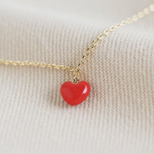 Load image into Gallery viewer, Tiny Enamel Red Heart Necklace by Lisa Angel
