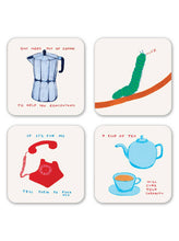 Load image into Gallery viewer, Funny Gift - Pack of 4 Coasters (DSBOX010) by David Shrigley