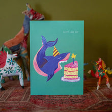 Load image into Gallery viewer, Shark And Cake - Birthday Card by Hutch Cassidy