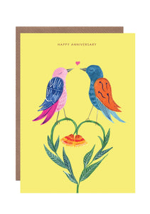 Love Birds Anniversary Card by Hutch Cassidy