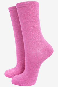 Women’s Socks - Hot Pink Glitter by Sock Talk