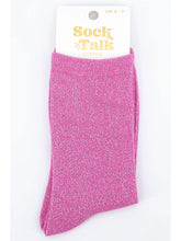 Load image into Gallery viewer, Women’s Socks - Hot Pink Glitter by Sock Talk
