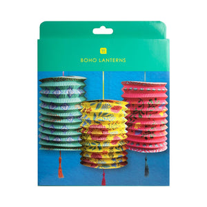 Boho Paper Lantern Decorations - 3 Pack