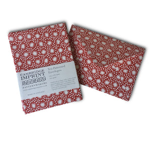Packet of 10 Patterned Envelopes- Animalcules Crimson by Cambridge Imprint