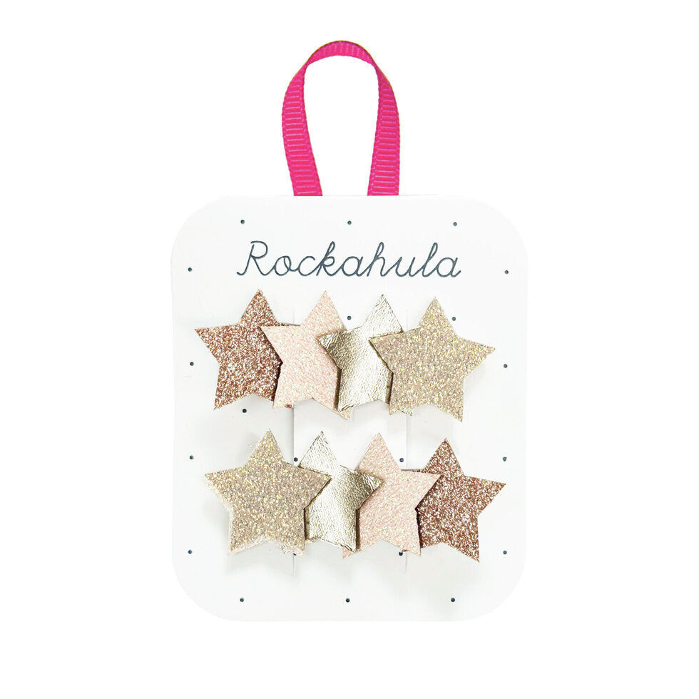 Frosted Shimmer Star Glitter Hair Clips by Rockahula Kids