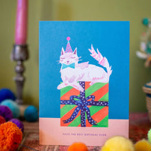Load image into Gallery viewer, Cat With Present Birthday Card by Hutch Cassidy