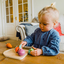 Load image into Gallery viewer, Happy Wooden Veggies Cutting Veg
