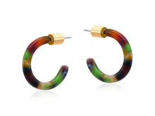 Load image into Gallery viewer, Erato Petite Hoop Resin Earrings