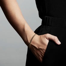 Load image into Gallery viewer, FUCHSIA Recycled Curb Chain Bracelet, Gold Plated by Pilgrim