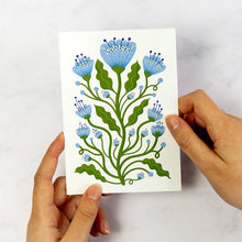 Load image into Gallery viewer, Maz Leyden Greetings Card - Blue Poppies