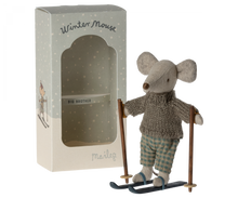 Load image into Gallery viewer, Maileg - Winter Big Brother Mouse with Ski Set