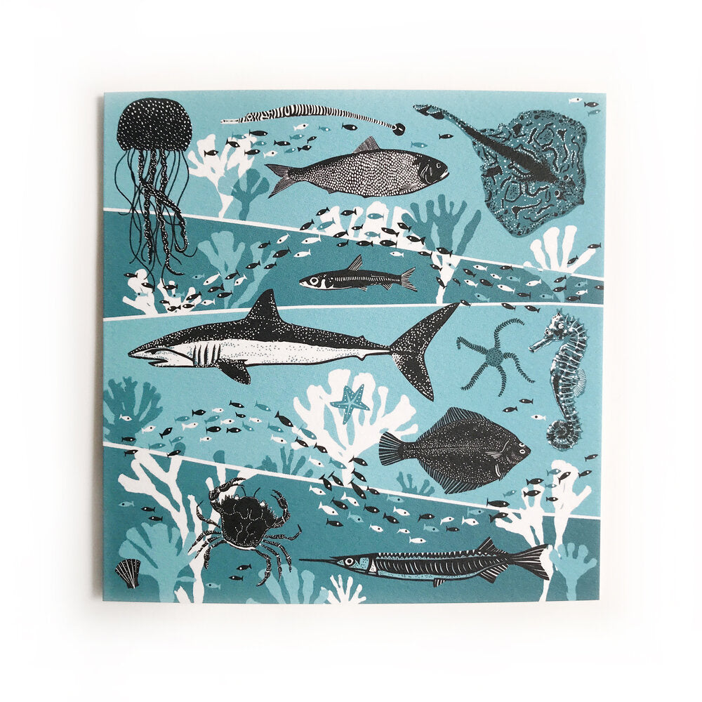 Greetings Card Sea by Folded Forest
