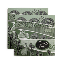 Load image into Gallery viewer, Greetings Card Sleeping Fox and Badgers by Folded Forest
