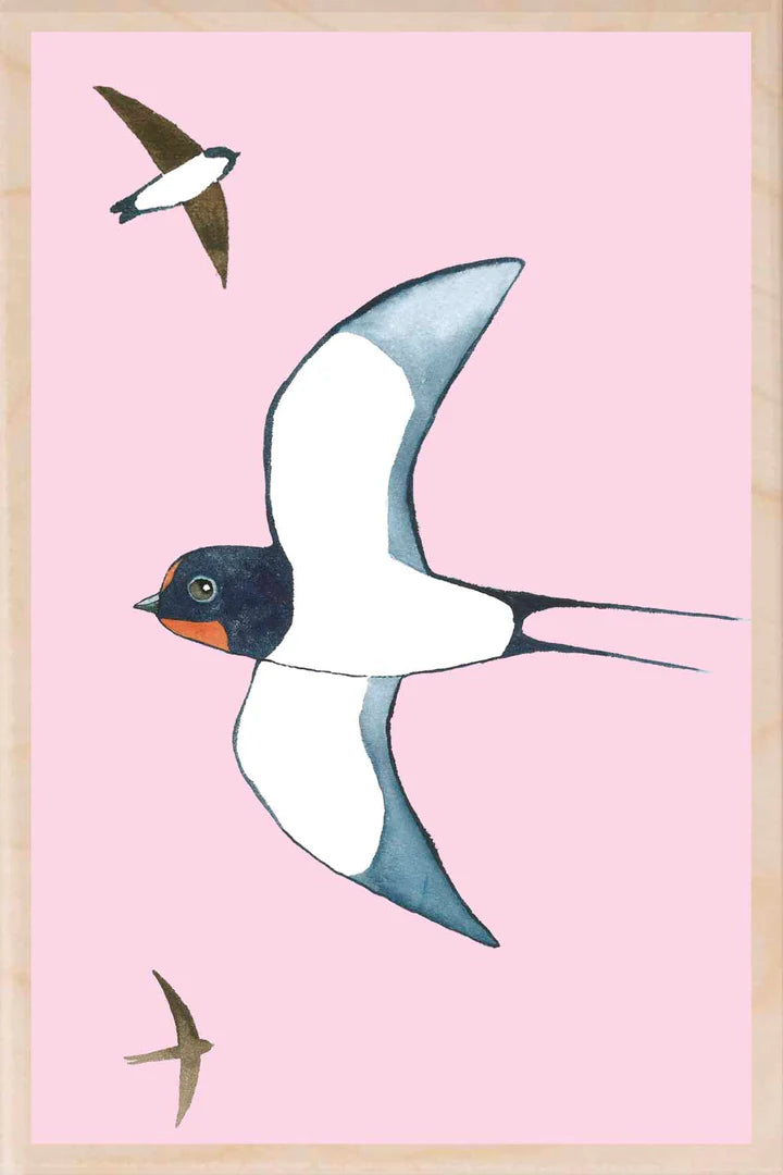 Wooden Postcard - Swallow