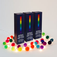 Load image into Gallery viewer, Rainbow Pom Pom Fairy Light Chain