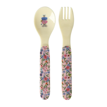 Load image into Gallery viewer, Kids Spoon & Fork - Pink Nathalie Lete Print by Rice DK