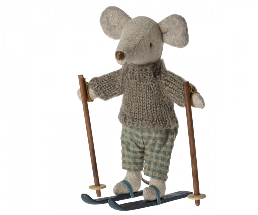 Maileg - Winter Big Brother Mouse with Ski Set