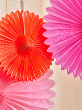 Load image into Gallery viewer, Rice DK - Set Of 3 Paper Fans - Pink/Red