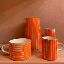 Load image into Gallery viewer, Musango Creamer Sgrafitto Stripe - Tangerine