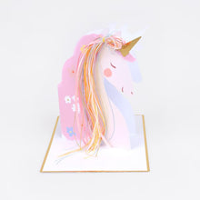 Load image into Gallery viewer, Meri Meri Shaped Birthday Card - Unicorn